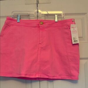 Lilly Pulitzer Colette Denim Skort in Rousseau Pink